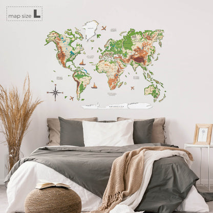 world map with magnetic pins for travel