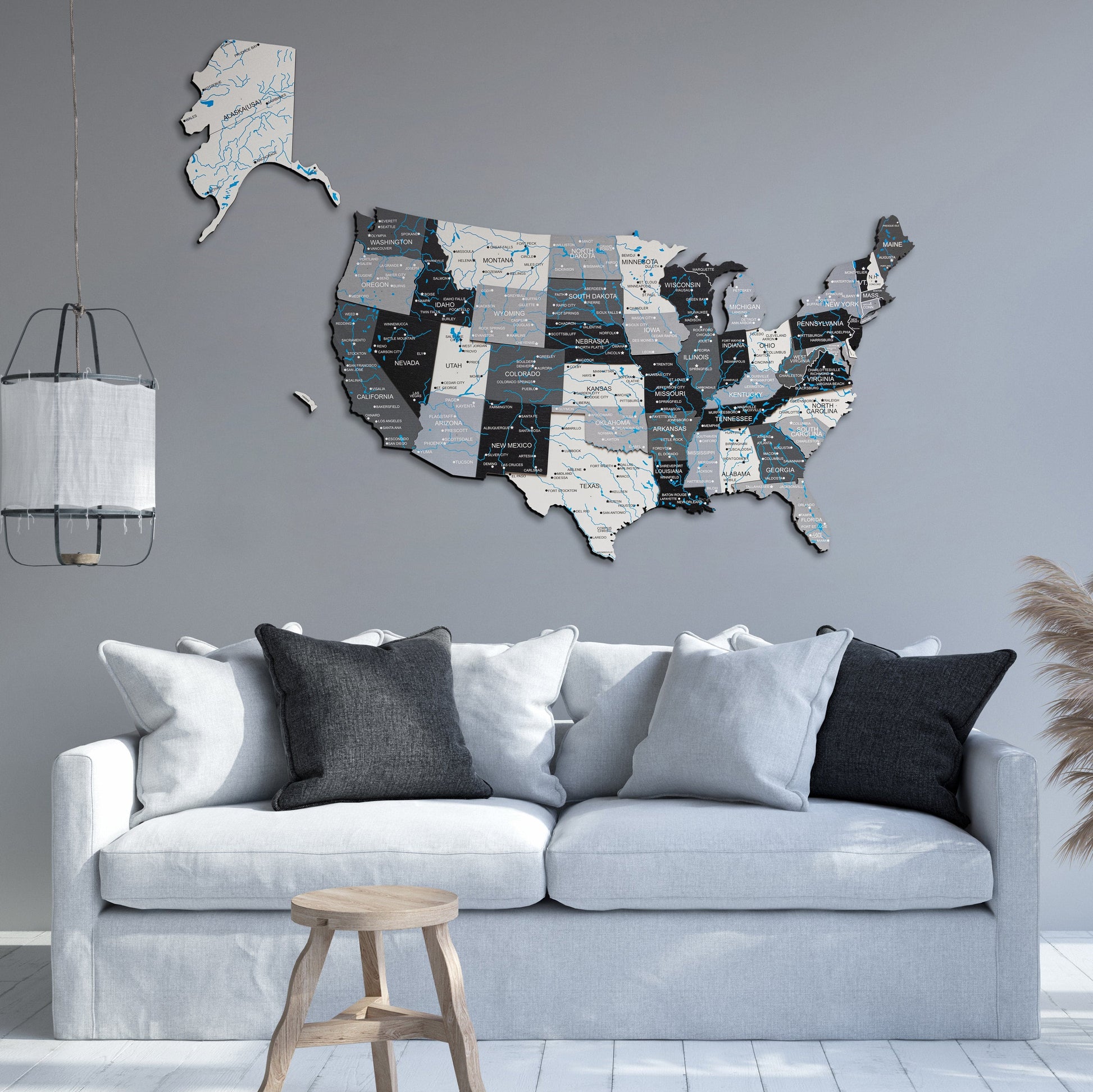 3D Wooden USA Map Black by EnjoyTheWood 