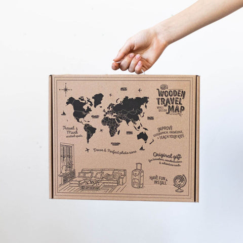 wooden world map