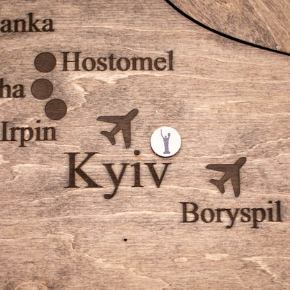 wooden map of brave ukraine