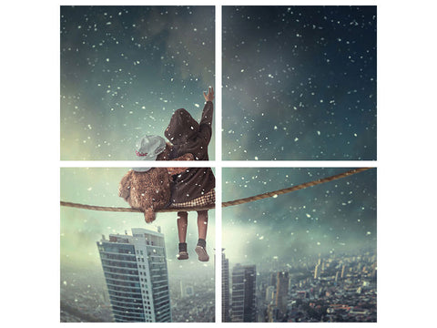 Leinwandbild 4-teilig Let It Snow