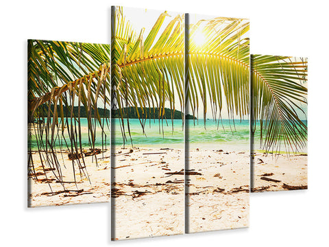 Leinwandbild 4-teilig Ab in die Hängematte