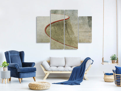 Leinwandbild 4-teilig The Red Curve