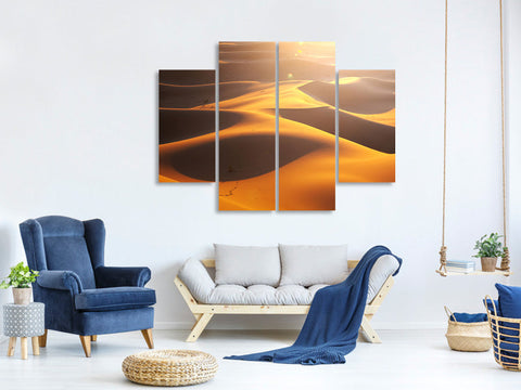 Leinwandbild 4-teilig Wüstenwanderung