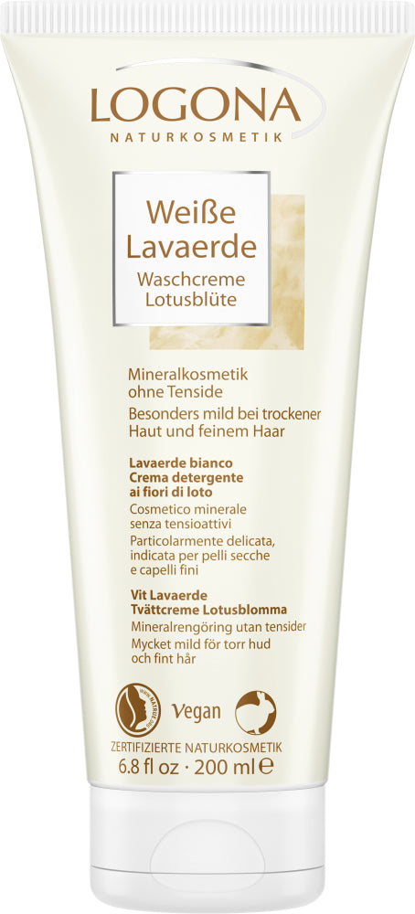 LOGONA Lavaerde Waschcreme Weiss Lotusbl