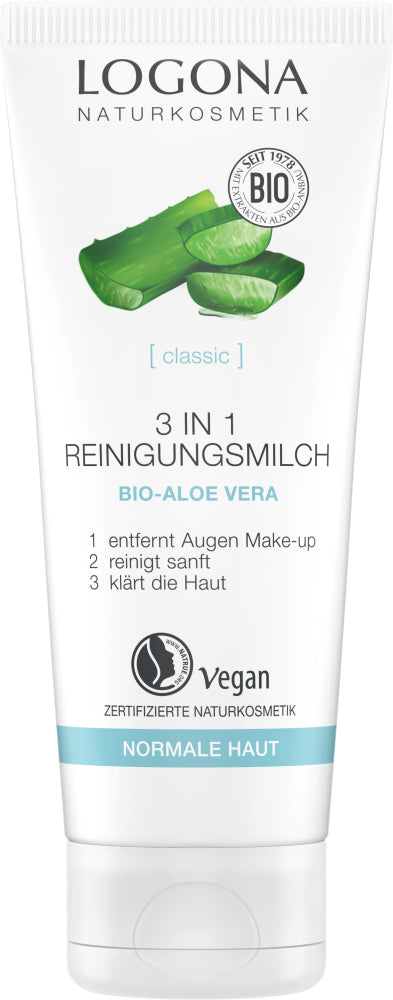 LOGONA Aloe Vera 3in1 Reinigungsmilch