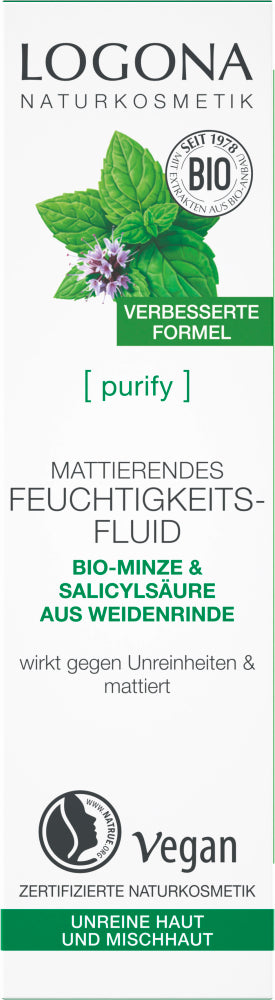 LOGONA Minze Feuchtigkeitsfluid matt.