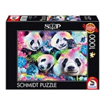 Neon Blumen Pandas 1000 Teile