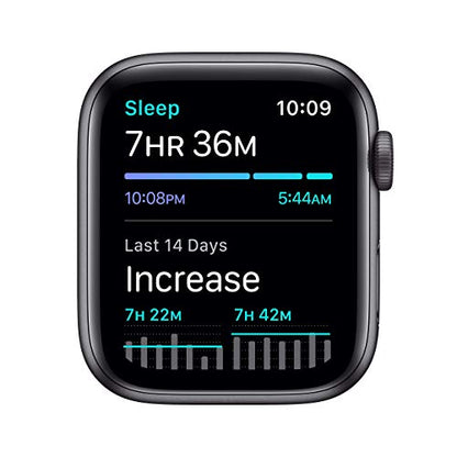 Apple Watch SE (GPS, 44MM) Aluminiumgehäuse Space Grau Schwarz Sportarmband (Generalüberholt)