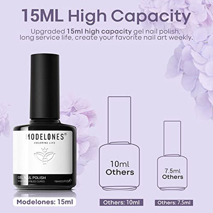 Modelones UV Nagellack Weiß, 15ml 1Pc Gel Shellac Gellack für UV/LED Nagellampe Soak Off Langlebige French Maniküre gelnägel All-MatchStil, Salon & Heimgebrauch Nail Art DIY