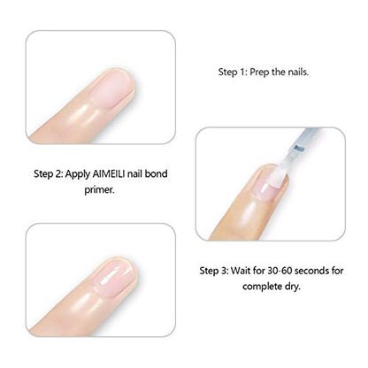AIMEILI Nail Primer Gel Nail Prep Bond Primer für Gelnägel UV LED Gel Nagellack Acrylpulver Acryl Nägel 10ml