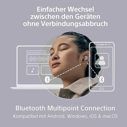 Sony WF-1000XM5 Kabellose Noise Cancelling Kopfhörer, Bluetooth, In-Ear-Kopfhörer, Mikrofon, bis zu 24 Stunden Akkulaufzeit, Schnellladefunktion, IPX4, iOS & Android kompatibel - Silber
