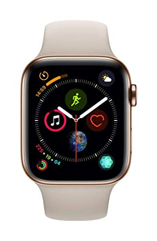 Apple Watch Series 4 44mm (GPS + Cellular) - Edelstahlgehäuse Gold Stein Sportarmband (Generalüberholt)