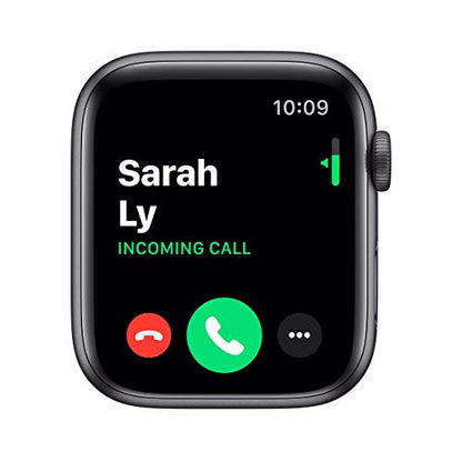 Apple Watch Series 5 44mm (GPS) - Aluminiumgehäuse Space Grau Schwarz Sportarmband (Generalüberholt)