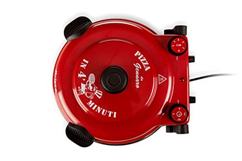 Ariete 919 Pizza in 4 Minuten, Pizzaofen, 400 Grad, backt in 4 Minuten, Schamottstein 32 cm Durchmesser, 1200 Watt, Zeitgeber von 15 Minuten, rot
