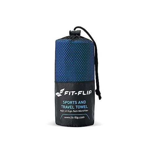Fit-Flip Mikrofaser Handtuch - viele Farben & Größen - kompakte Microfaser Handtücher - das Sporthandtuch, Reisehandtuch, Strandhandtuch und als Microfaser Badetuch groß (100x200cm, Marineblau)