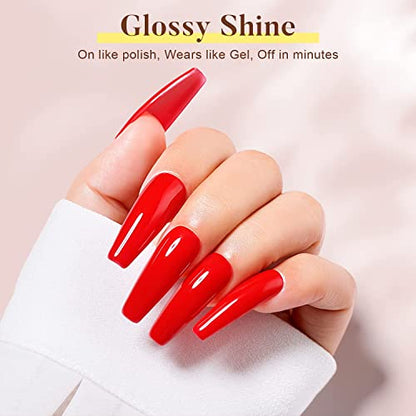 AIMEILI UV LED Gellack Gel Nagellack Base & No Wipe Top Coat Unterlack & Überlack Set Gel Polish 2×8ml