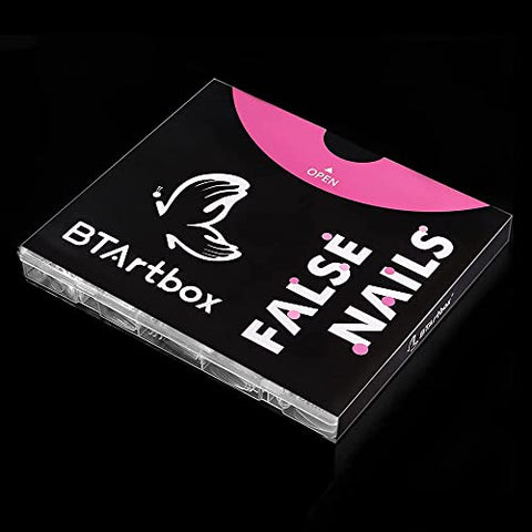 BTArtbox 500 Stück Mandel Tips für Nägel Mittel Full Cover Almond Nail Tips für Gelnägel Klare Acryl Nageltips Mandelform Künstliche Fingernägel mit Box, für Nagelstudios und DIY-Nagelkunst, 10 Größen