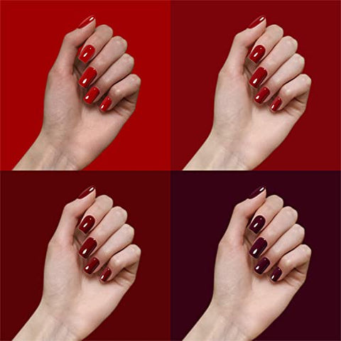 Vishine 6 x Gel-Nagellack, semi-permanent, Serie Dunkelrot, Burgunderrot, Soak Off, UV, LED, Gel, Polish für Nail Art