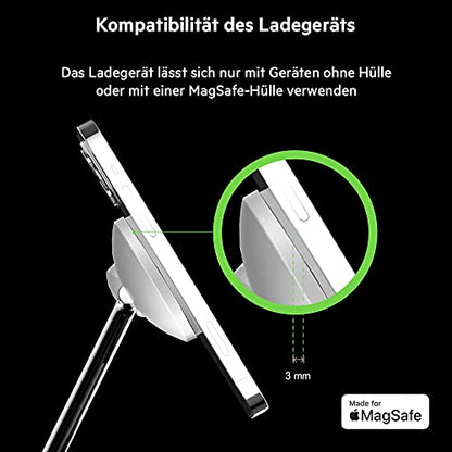 Belkin BoostCharge PRO drahtloses 3-in-1-Ladegerät mit MagSafe für iPhone 14, 13, 12 + Apple Watch + AirPods (lädt iPhone 14-Modelle magnetisch mit bis zu 15 W auf)