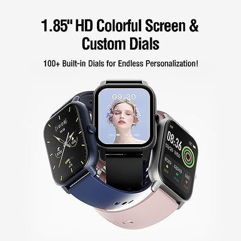 Smartwatch Herren mit Telefonfunktion, 1.85" Touchscreen Smart Watch, 112 Sportmodi Fitnessuhr Herren Damen mit Pulsmesser, Schlafmonitor, Schrittzähler, IP68 Wasserdicht Armbanduhr für Android iOS