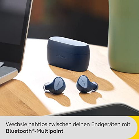Jabra Elite 4 schnurlose In-Ear-Kopfhörer mit aktiver Geräuschunterdrückung - bequeme Bluetooth-Kopfhörer mit Spotify Tap Playback, Google Fast Pair, Microsoft Swift Pair und Multipoint - Dunkelblau
