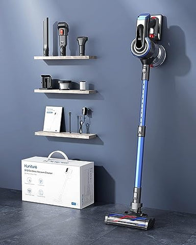 HONITURE Akku Staubsauger S12 Staubsauger Kabellos Beutellos 33000PA Starke Saugleistung, Kabelloser Akkusauger, bis zu 55 Min. Laufzeit, 400W, für zum Reinigen von Hartböden, Teppich
