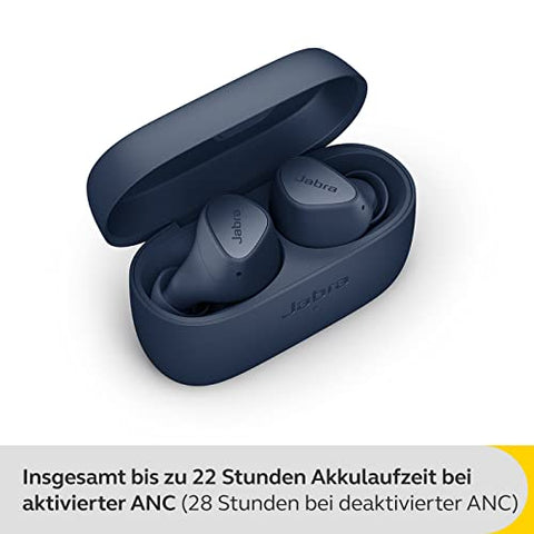 Jabra Elite 4 schnurlose In-Ear-Kopfhörer mit aktiver Geräuschunterdrückung - bequeme Bluetooth-Kopfhörer mit Spotify Tap Playback, Google Fast Pair, Microsoft Swift Pair und Multipoint - Dunkelblau
