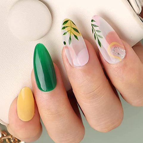 BTArtbox 500 Stück Mandel Tips für Nägel Mittel Full Cover Almond Nail Tips für Gelnägel Klare Acryl Nageltips Mandelform Künstliche Fingernägel mit Box, für Nagelstudios und DIY-Nagelkunst, 10 Größen