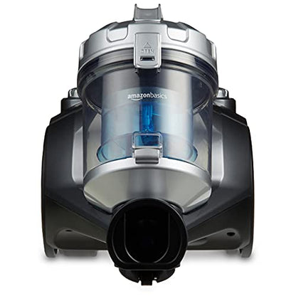 Amazon Basics – Zylinder-Staubsauger, leistungsstark, kompakt und leicht, ohne Beutel, für Hart- und Teppichböden, HEPA-Filter, 700 W, 1,5 l, EU, Schwarz/Blau