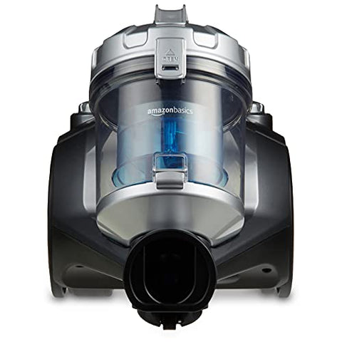 Amazon Basics – Zylinder-Staubsauger, leistungsstark, kompakt und leicht, ohne Beutel, für Hart- und Teppichböden, HEPA-Filter, 700 W, 1,5 l, EU, Schwarz/Blau