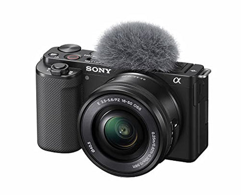 Sony Alpha ZV-E10 | APS-C spiegellose Wechselobjektiv-Vlog-Kamera (schwenkbarer Bildschirm für Vlogging, 4K-Video, Echtzeit-Augen-Autofokus), Schwarz + SEL1650 Objektiv