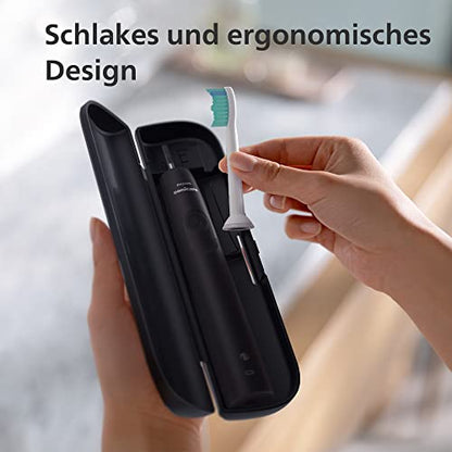 Philips Sonicare 3100 – 2 x elektrische Schallzahnbürste, in Schwarz und Sugar Rose mit 2 x C2 Optimal Plaque Defense-Bürstenköpfen (Modell HX3675/15)