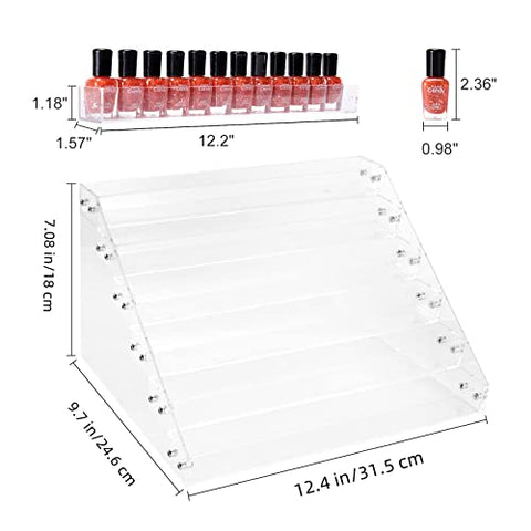 BTremary 6-tier Nagellack Aufbewahrung Organizer Display,Nagellackständer,Nagellack Regal,Acryl-Nagellack-Halter,Hält bis zu 96 Flaschen,parfüm aufbewahrung,Hautpflege-Organizer