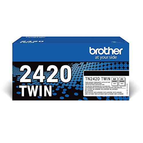 Brother TN2420TWIN Bundle mit 2 Tonern, schwarz, ca. 6000 Seiten, für MFCL2710DW/MFCL2710DN/MFCL2730DW/MFCL2750DW/DCPL2510D/DCPL2550DN/HLL231 0D/HLL. 2350DW/HLL2370DN/HLL2375DW, Doppelpack
