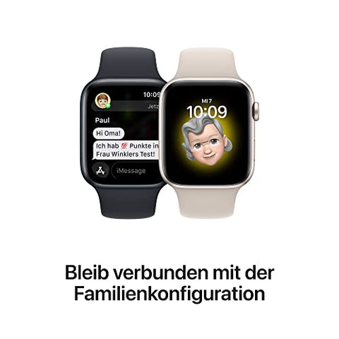 Apple Watch SE (2. Generation) (GPS + Cellular, 40mm) Smartwatch - Aluminiumgehäuse Silber, Sportarmband Weiß - Regular. Fitness-und Schlaftracker, Unfallerkennung, Herzfrequenzmesser