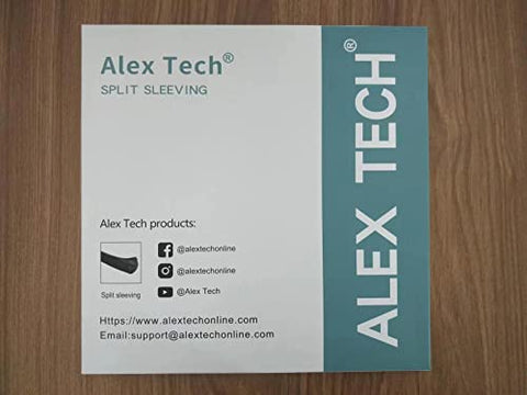Alex Tech 13mm-3.1m selbstschließend Kabelschlauch gewebter Kabelmantel Kabelschutz zuschneidbar Schwarz Für TV Computer Heimkino Automobilkabel zu Hause und im Büro
