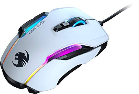 Roccat Kone AIMO Gaming Maus (hohe Präzision, Optischer Owl-Eye Sensor (100 bis 16.000 Dpi), RGB AIMO LED Beleuchtung, 23 programmierbare Tasten, Designt in Deutschland, USB), weiß(remastered)