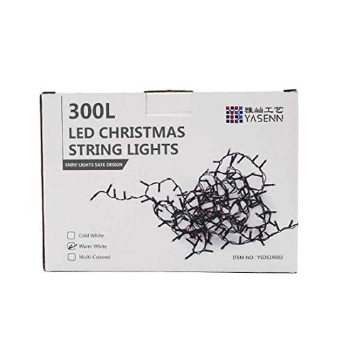 YASENN 300Led 30M Lichterketten mit 8 Beleuchtungsmodi, Niederspannungs-Lichterketten für Weihnachtsbaumpartys im Innen- und Außenbereich, Hochzeit, Garten, Weihnachtsdekoration (Mehrfarbig)