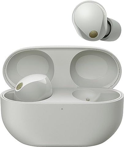 Sony WF-1000XM5 Kabellose Noise Cancelling Kopfhörer, Bluetooth, In-Ear-Kopfhörer, Mikrofon, bis zu 24 Stunden Akkulaufzeit, Schnellladefunktion, IPX4, iOS & Android kompatibel - Silber