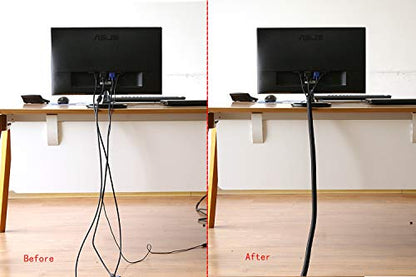 Alex Tech 13mm-3.1m selbstschließend Kabelschlauch gewebter Kabelmantel Kabelschutz zuschneidbar Schwarz Für TV Computer Heimkino Automobilkabel zu Hause und im Büro