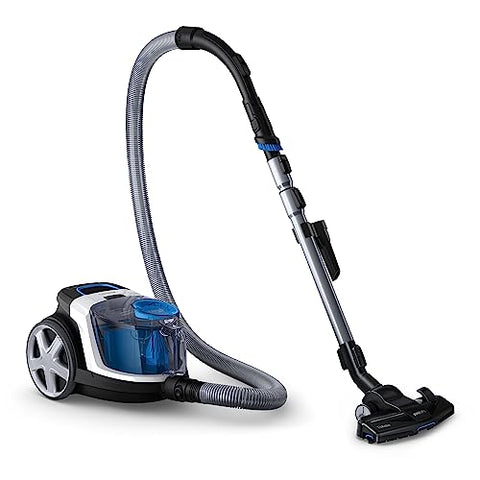 Philips PowerPro Compact Beutelloser Staubsauger, 900 W PowerCyclone 5, Allergy H13-Filter, 76dB, TriActive Nozzle, 6m Kabel, Star White, (FC9332/09)