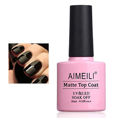 AIMEILI No Wipe Matte Top Coat Überlack UV LED Gellack Gel Nagellack Gel Nail Polish 10ml