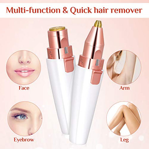 Augenbrauen Rasier, 2 in1 Gesichtshaarentferner Damen, USB Augenbrauen Trimmer, elektrischer Gesichtsepilierer Augenbrauentrimmer, eingebautem LED-Licht, USB Wiederaufladbar