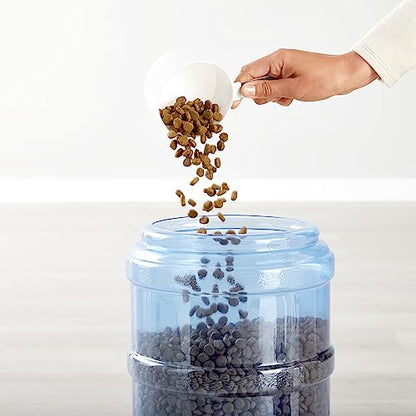 Amazon Basics Futter- und Wasserspender für Hunde, Größe L, Weiß, Klar