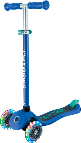 Globber Mini Scooter | Primo Lights | Navy Blue - Emerald Green