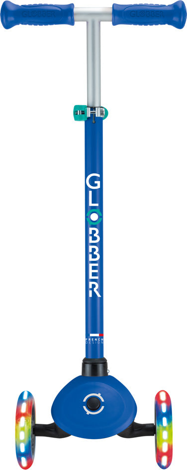 Globber Mini Scooter | Primo Lights | Navy Blue - Emerald Green