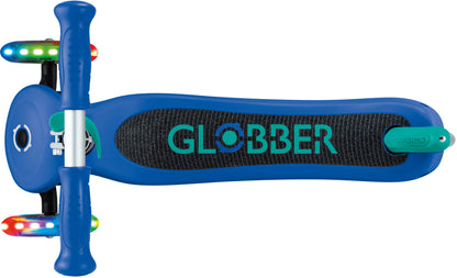 Globber Mini Scooter | Primo Lights | Navy Blue - Emerald Green