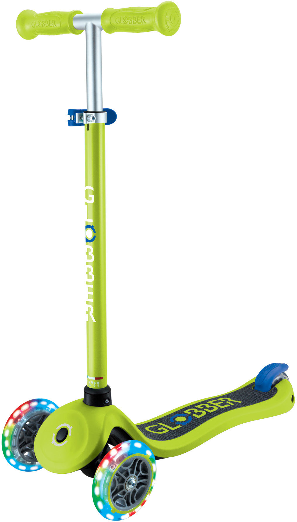 Globber Mini Scooter | Primo Lights | Lime green - Navy blue