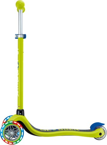 Globber Mini Scooter | Primo Lights | Lime green - Navy blue